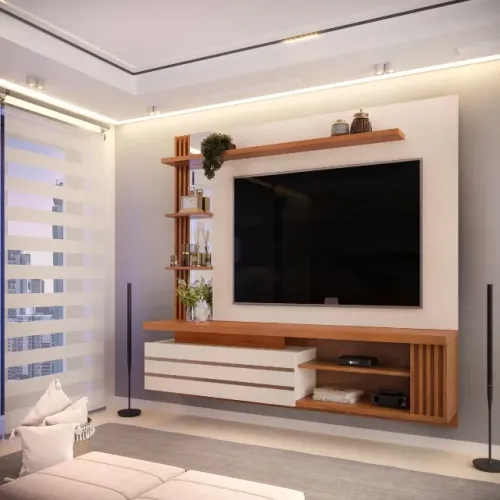 PAINEL COM 1 PORTA BASCULANTE PARA TV'S ATÉ 55"