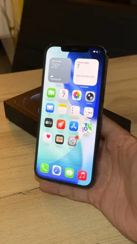 iPhone 12 Pro Max 128GB Pacific Blue - Saúde da bateria 100%! Loja física! Com garantia!