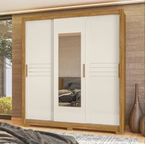 Guarda Roupa 3 Portas 3 Gavetas Espelho Novo Fazemos Entrega