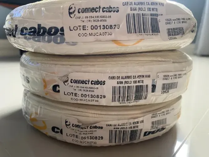 Cabo Alarme Multicores 6 Vias 0,40 mm -  100 Metros Branco