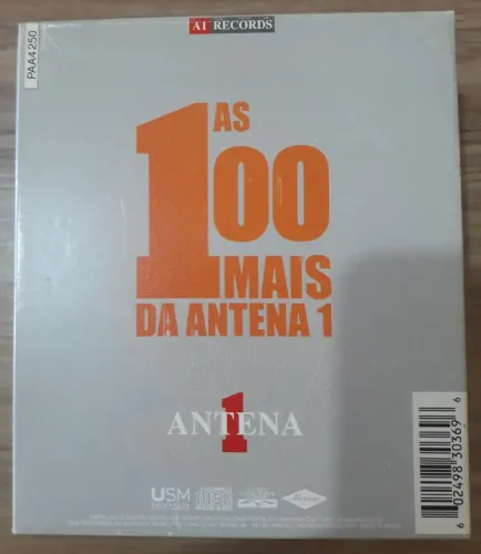 CD Box As 100 Mais da Antena 1, 6 CDs e 1 livreto das musicas originais.