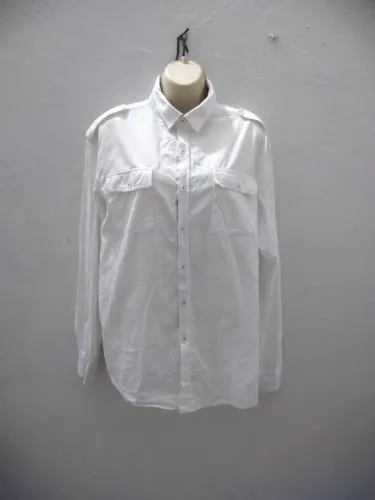 Camisa jeans social branca Marfinno 