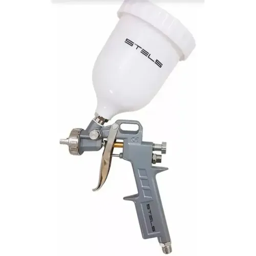 PISTOLA DE PINTURA TANQUE ALTO 1000ML C/ 3 BICOS 1,2/ 1,5/ 1,8MM STELS - 5731555