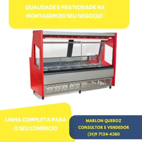 Balcão de Açougue Vermelho 2M Polar 127v Novo