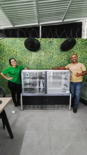 BALCÃO VITRINE QUENTE E FRIO 1.40 METRO LINHA AURORA GELOPAR 