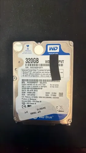HD WD WesterDigital 320gb (tamanho notebook)