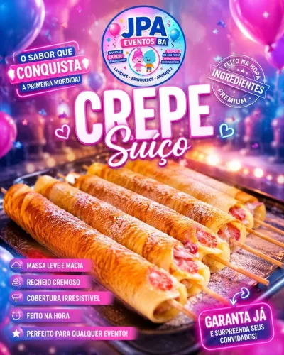 Máquina de crepe suíço para festas 