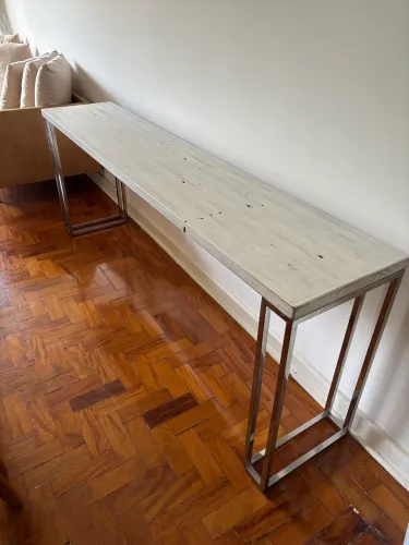 Aparador madeira patina com pés em metal para sala de jantar Breton