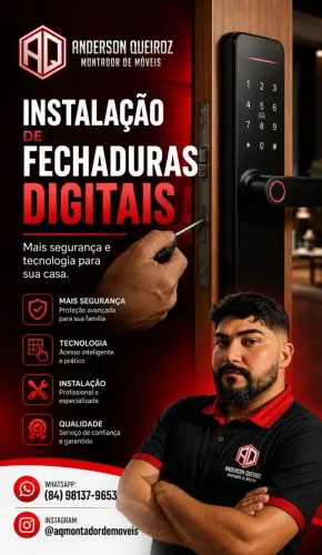 Anderson técnico em Fechadura digital / Montador de Móveis / Instalação de TV.