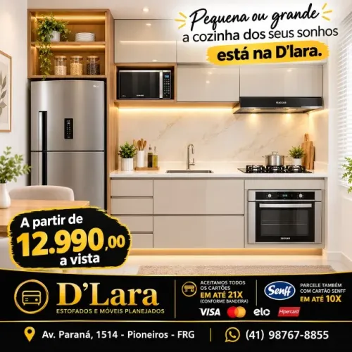 Falta pouco para as festas... sua cozinha planejada espera por você na D'Lara.
