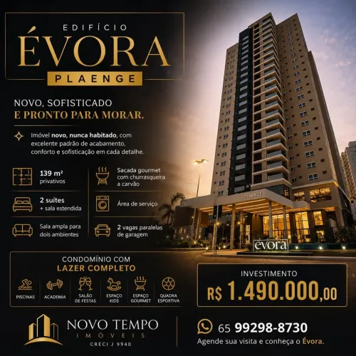 Apartamento á venda no jardim das Américas, condomínio Evora