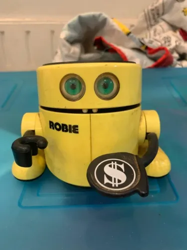 cofre robô robie the banker eletrônico radio shack anos 80 importado