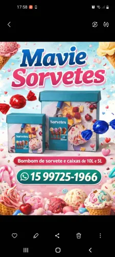 Bombom de sorvete e caixa de sorvete de massa 5 lts e 10 lts
