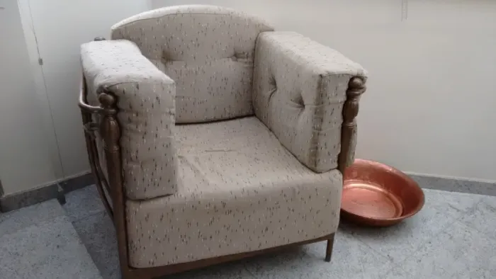 Poltrona MAC Design Antiga - Ferro e Tecido - Exclusiva e Rara