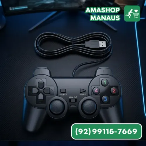 Controle Pc Computador Gamer Joystick Com Fio Usb
