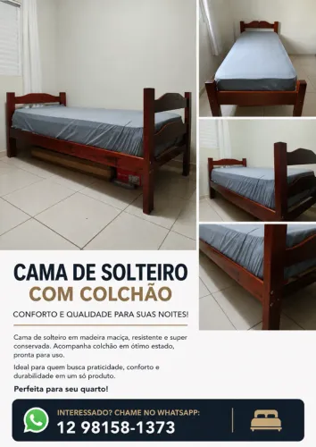 Cama de solteiro com colchão