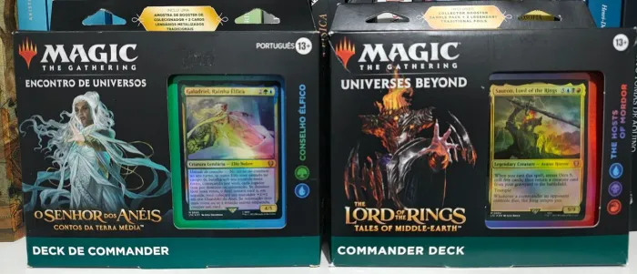 Caixa vazia decks Commander Senhor dos Anéis Magic