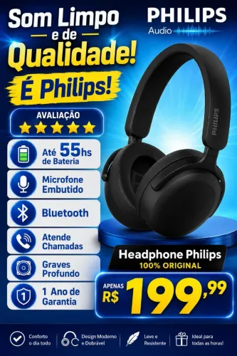 Headphone Philips Até 55hs de Bateria 100% Original LACRADO