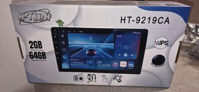 Multimidia 9´´ tela de vidro ips 2/64gb carplay e android auto sem fio