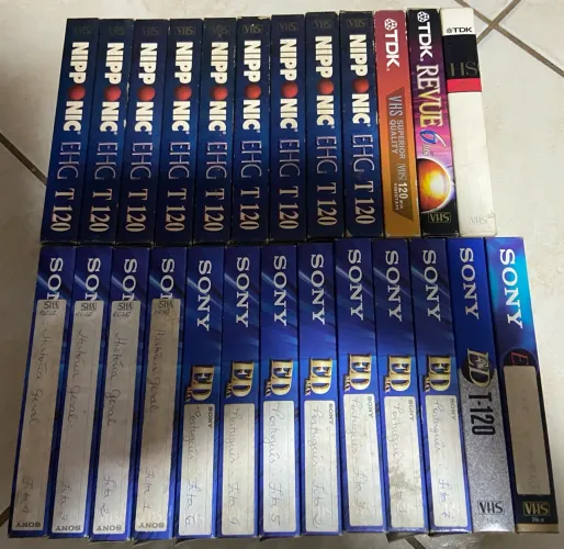 Lote 25 fitas VHS para regravar regravação Sony Tdk