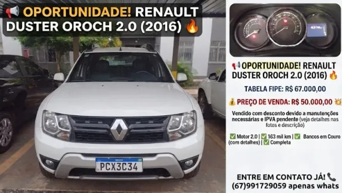 Renault Duster Oroch Dyna. 2.0 Hi-flex 16V Mec. 2016