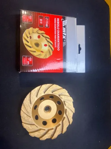 Rebolo diamantado MTX 115 mm M14 para desbaste de concreto