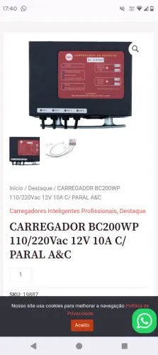 Carregador de bateria de moto