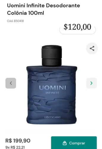 O Boticário uomini infity  ou Black 