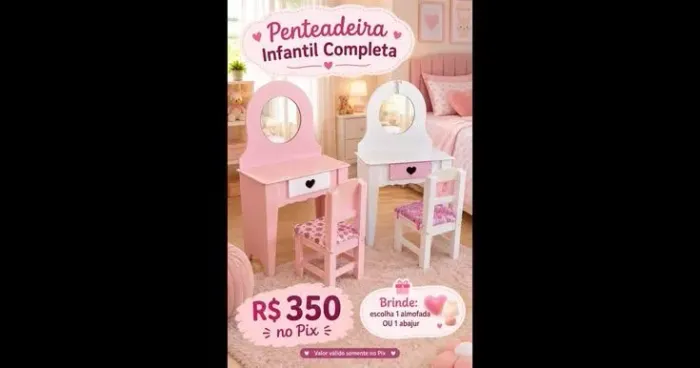 Penteadeira infantil completa nova