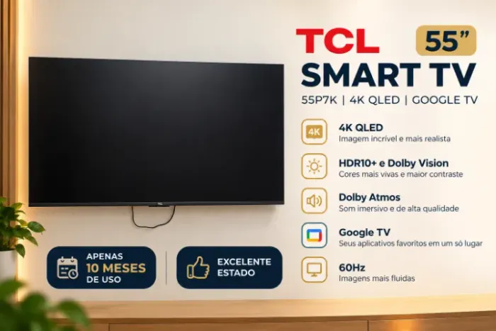 Smart TV TCL 55? 4K QLED - Apenas 10 meses de uso