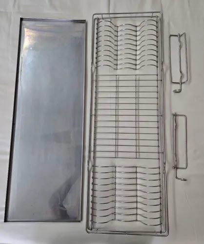 Escorredor de prato em aço inox, para embutir em armários