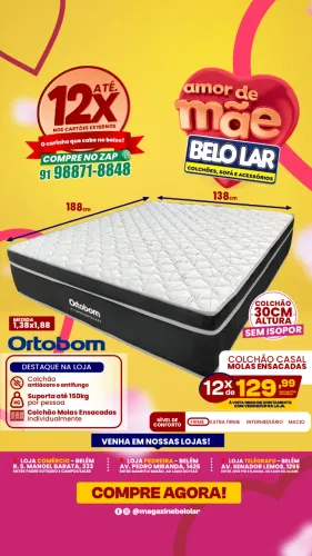 Colchão Casal Molas Ensacadas