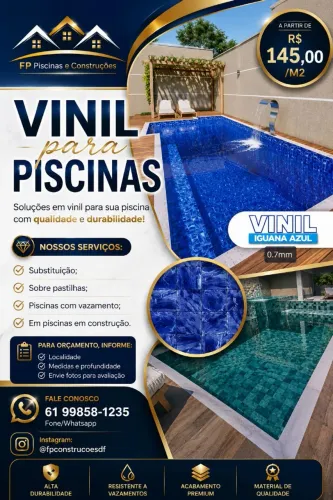 Vinil para Piscinas SEM retirar a borda: vazamentos, troca ou em construção