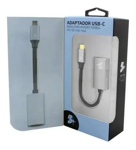 Cabo Adaptador 15cm Usb C Para Displayport Fêmea 4k 60hz