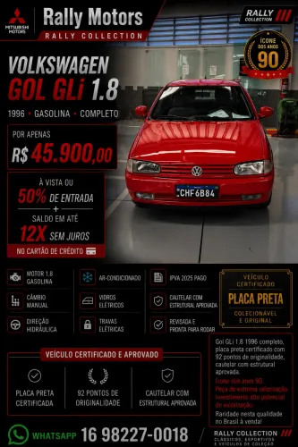 Volkswagen Gol Geração II Atlanta 1.8 8V 90cv Gasolina Mec. 2P 1996