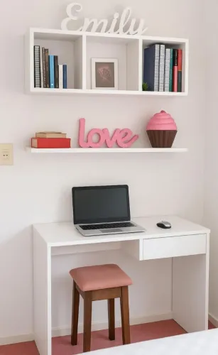 Mesa +nicho +pratileira em mdf