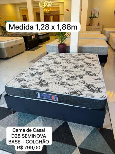 Cama de Casal D28 com colchão casal seminovo