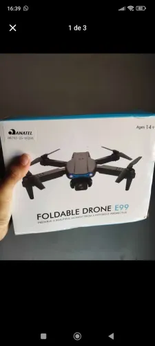 Drone Dobrável E99 pro câmera de 1080p + 1 bateria