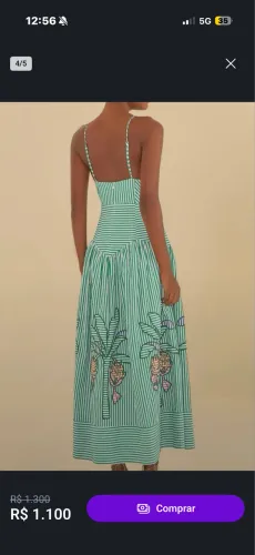 Vestido listras bordado FARM