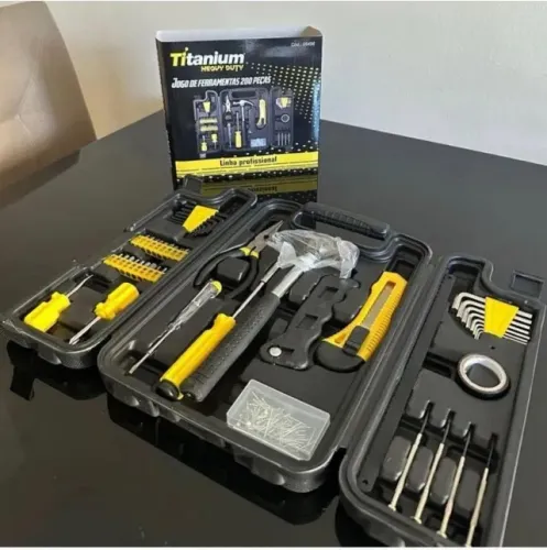 kit Jogo de Ferramentas 200 Peças com Maleta Resistente - Titanium Platina