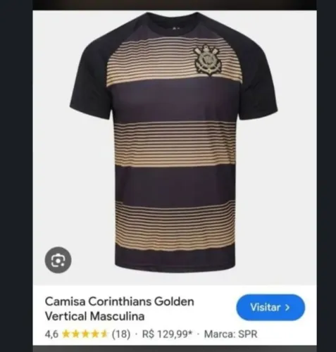Camisa Corinthians Golden Vertical - nova na etiqueta-Masculina Tamanho G