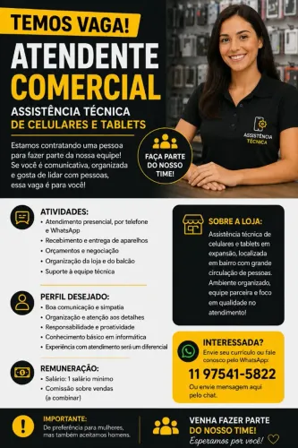 Vaga de emprego/ atendente 