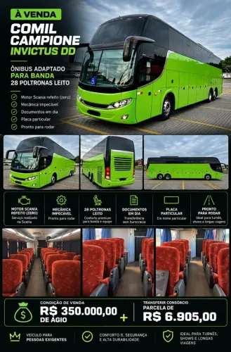 ÔNIBUS À VENDA - PRONTO PARA RODAR!