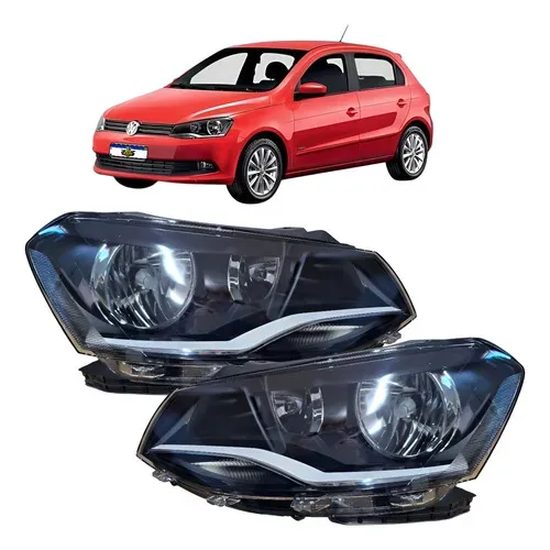 Par Farol Gol G6 2013 14 15 2016 Foco Duplo Mascara Negra Ambos Lados
