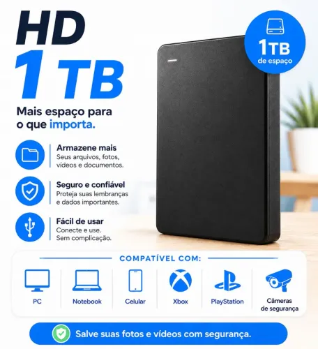 HD Externo de 1TB Novo