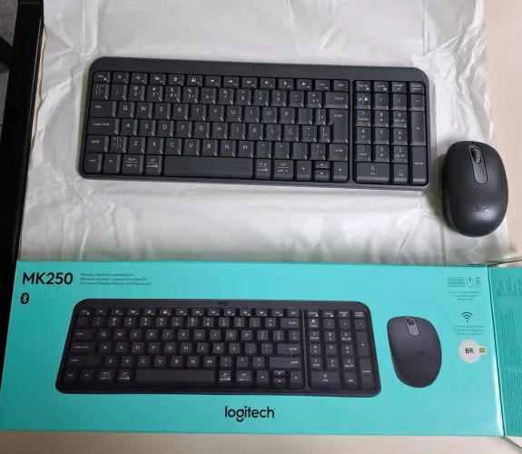 KIT TECLADO E MOUSE SEM FIO LOGITECH MK250 BLUETOOTH - NOVO