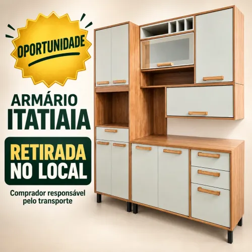 Armário de cozinha Itatiaia completo com balcão
