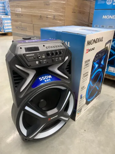 VENDO CAIXA DE SOM MONDIAL 550W DE POTÊNCIA TODA ZERADA NA CAIXA!!!