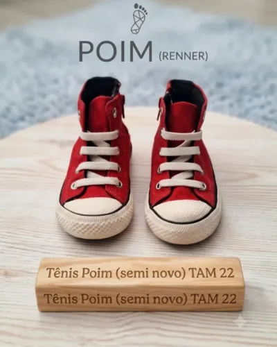 Tênis TAM 22 Cano Alto Vermelho Semi Novo (Poim/Riachuelo)