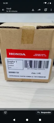 Carburador diafra Honda gx120